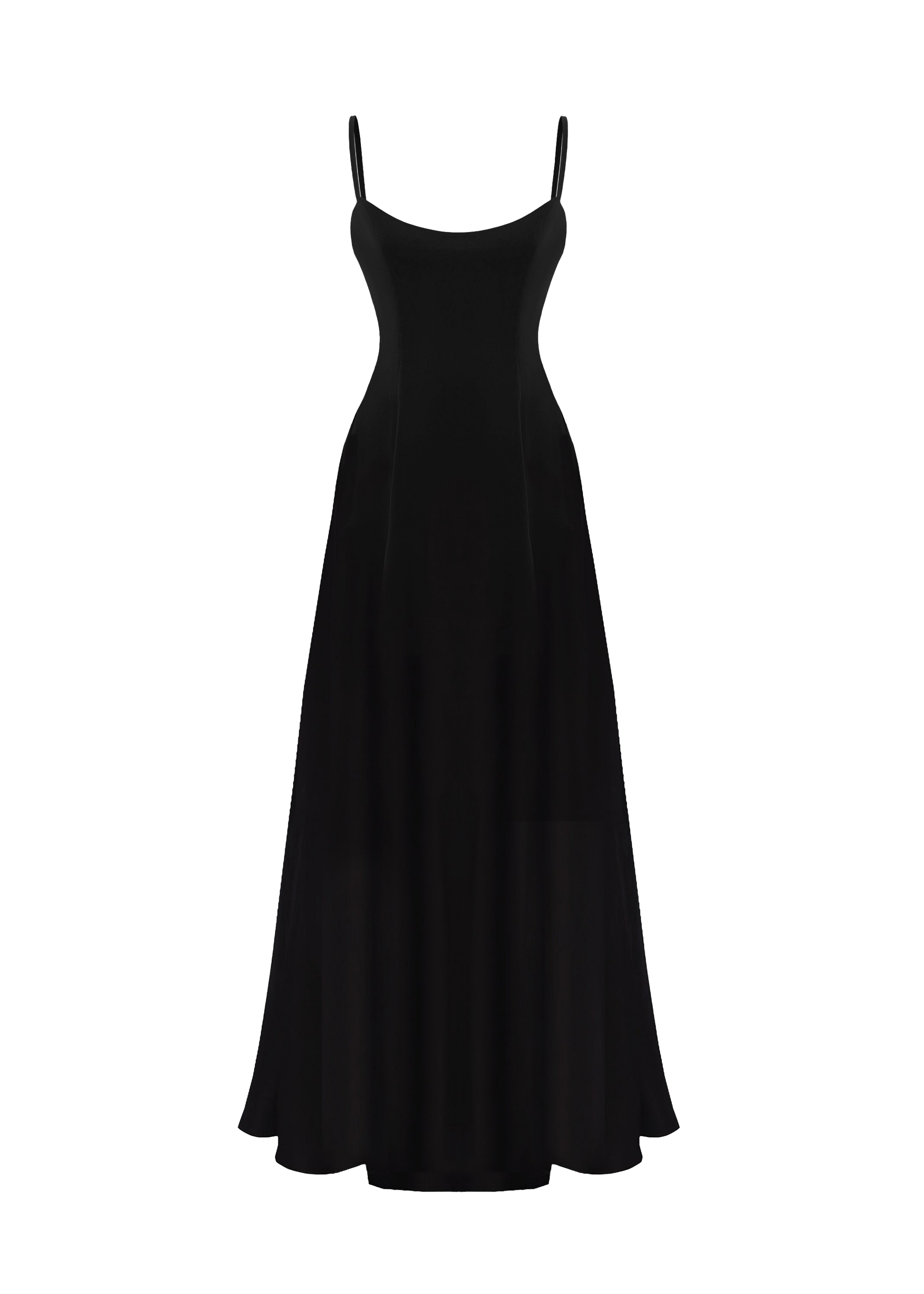 blue dress for baby girl Odyssey Contrast Satin Maxi Slip Dress Black– Selfie Leslie main image 1