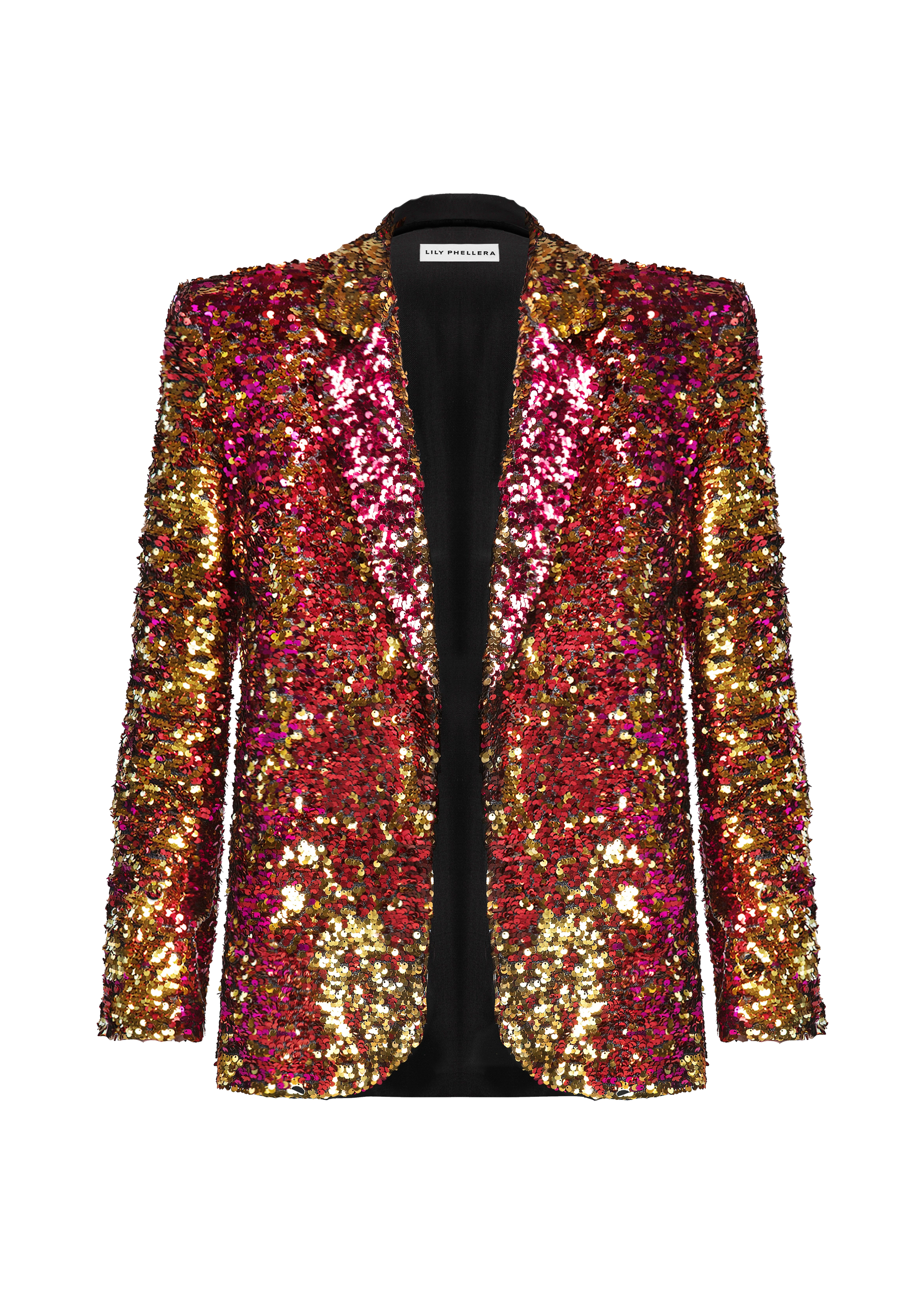 بلوتشي سترة واحدة الصدر متعددة الألوان الترتر.