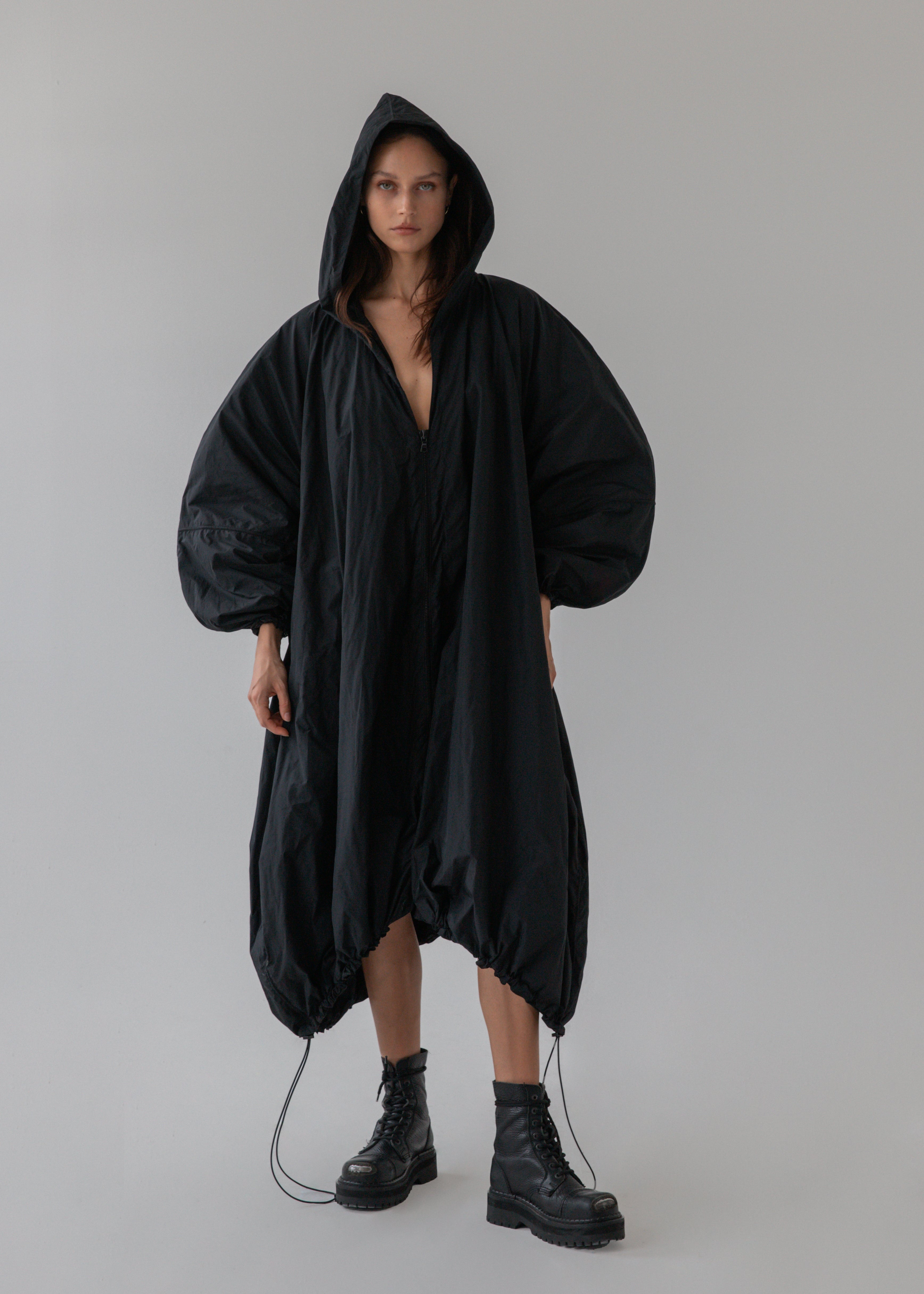 Dramatic oversized fashion raincoat