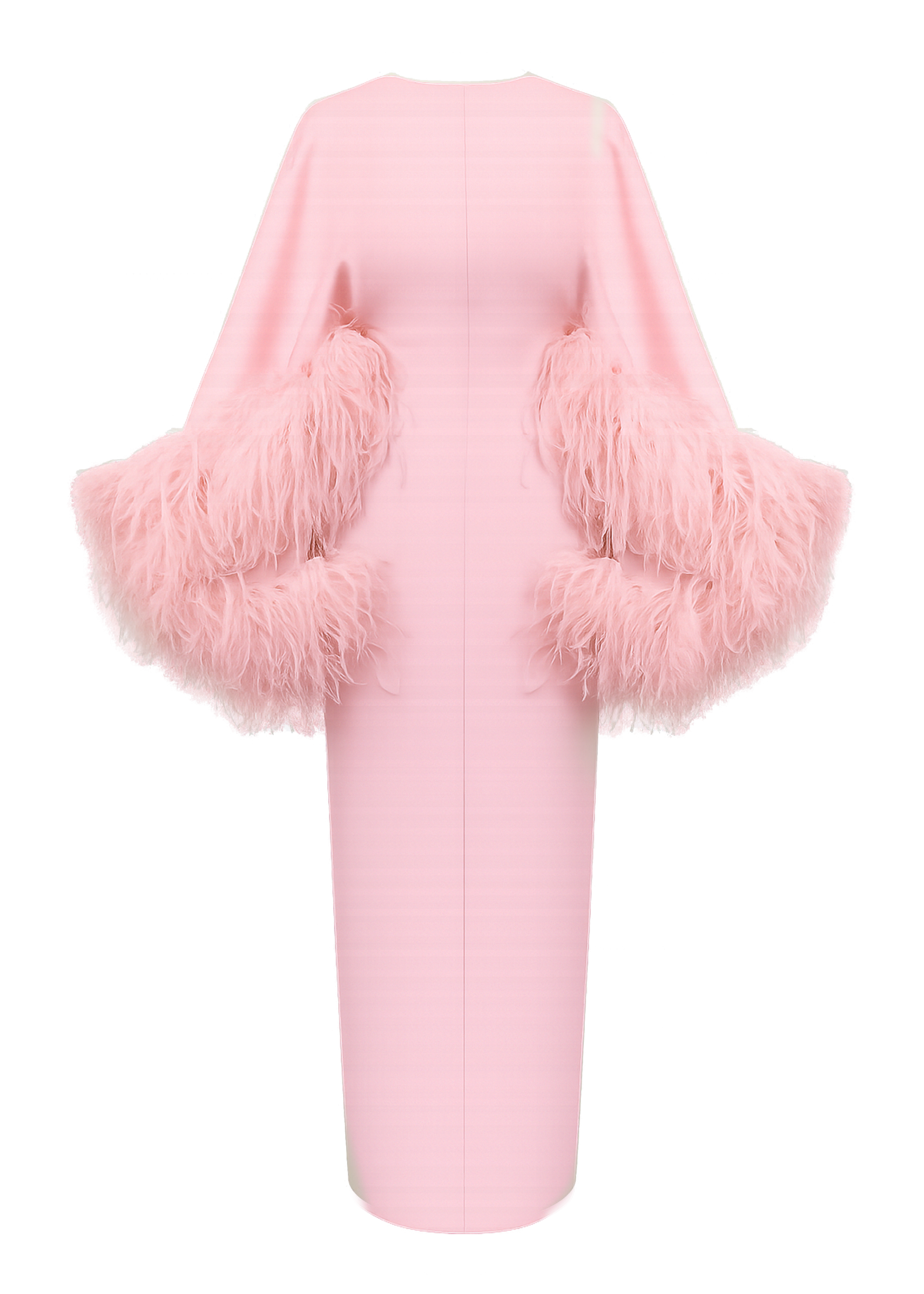 pink feather long sleeve dress DEVA DRESS