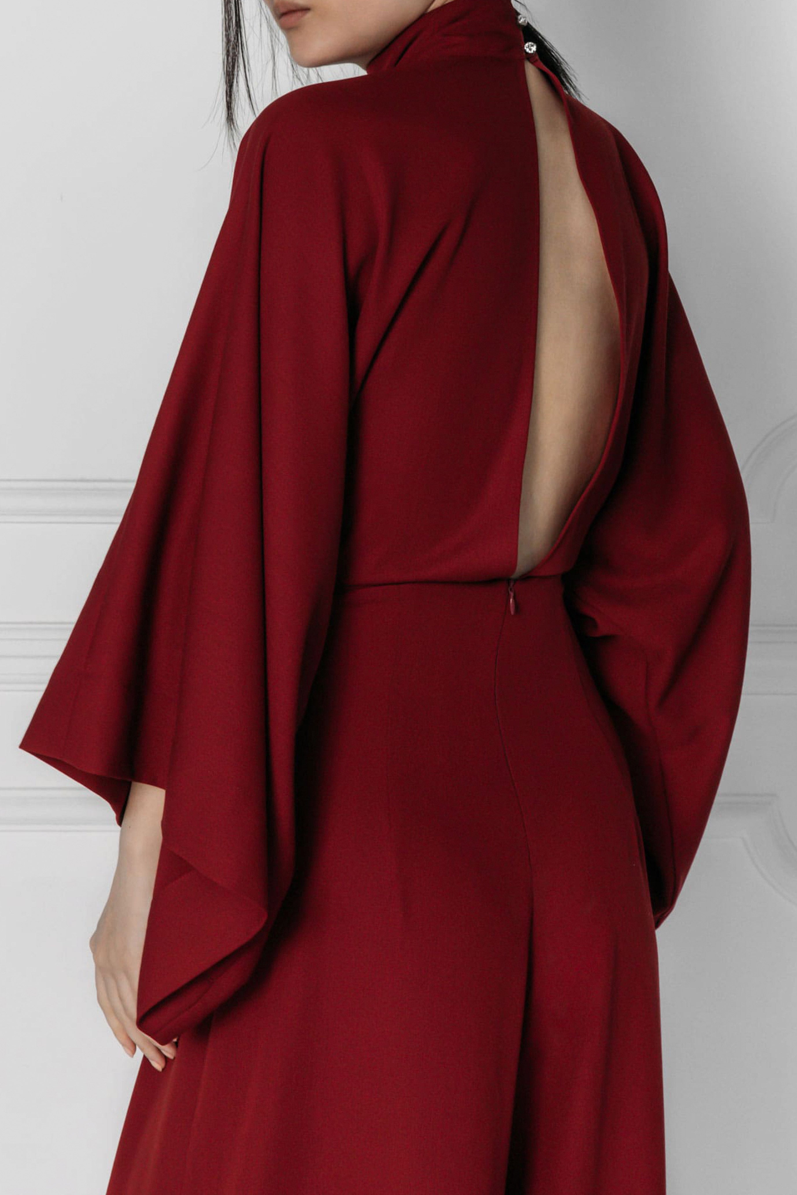 Red wide leg statement jumpsuit
